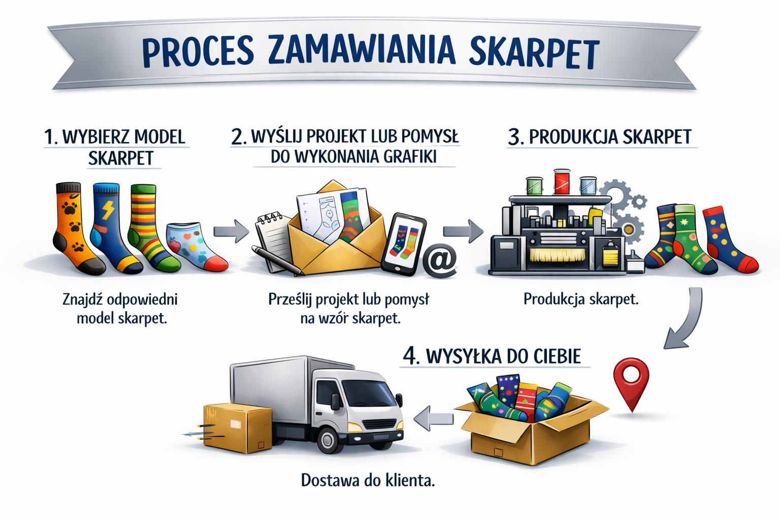 Proces zamawiania skarpet